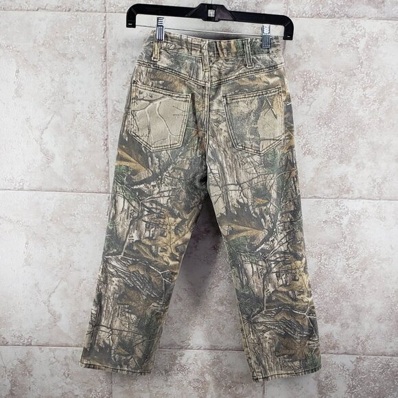 Adjustable Waist Camouflage Denim RealTree Pants Straight Leg Boys Size 10 - Picture 2 of 13